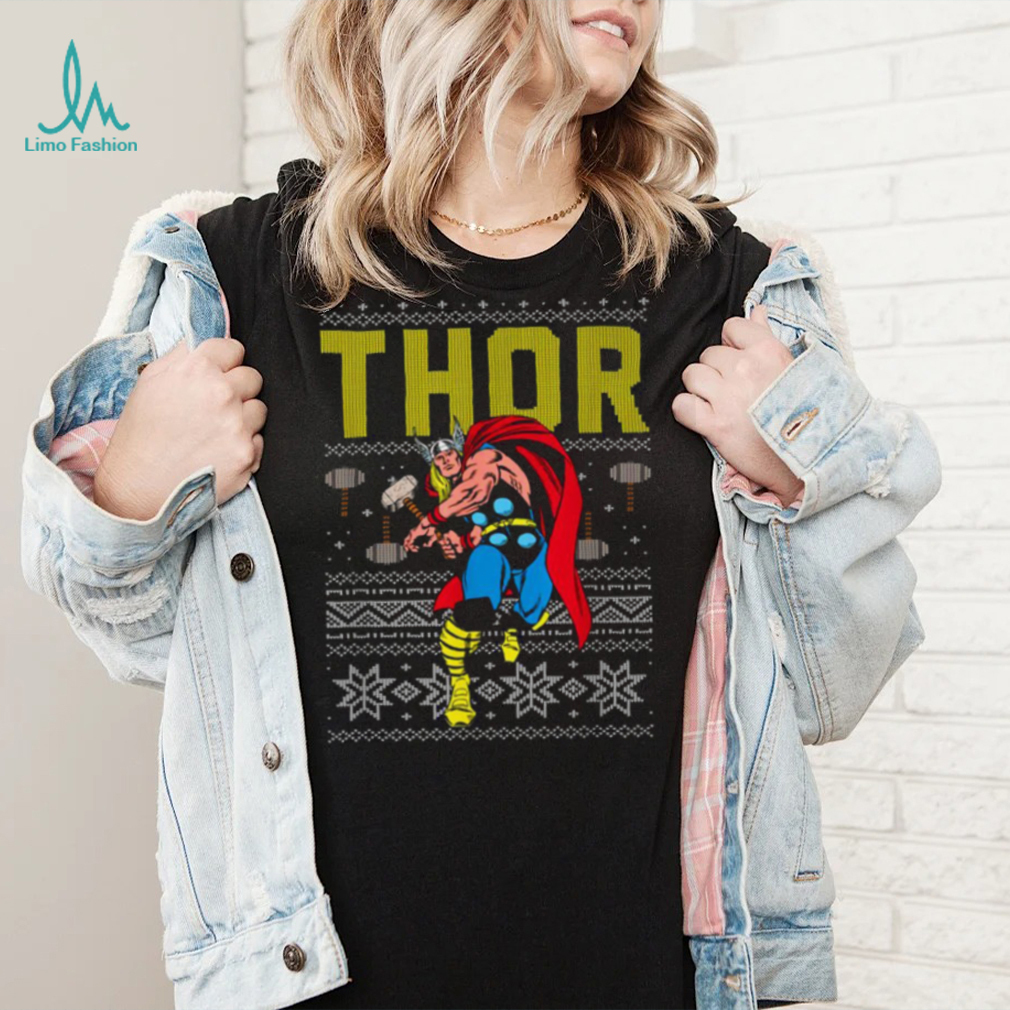 Ugly Christmas T Shirt Marvel Thor Retro Ugly Sweater Christmas Graphic Ugly Christmas T Shirt Marvel Thor Retro Ugly Sweater Christmas Graphic