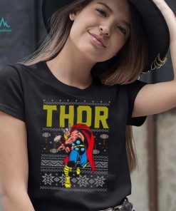 Ugly Christmas T Shirt Marvel Thor Retro Ugly Sweater Christmas Graphic