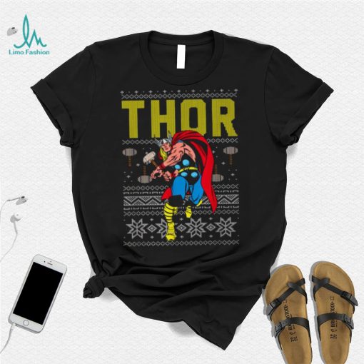 Ugly Christmas T Shirt Marvel Thor Retro Ugly Sweater Christmas Graphic
