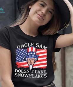 Uncle Sam Doesn’t Care, Snowflakes American Flag Shirt