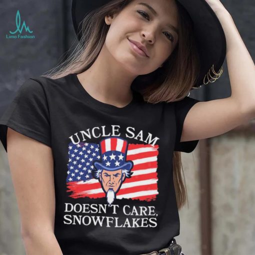 Uncle Sam Doesn’t Care, Snowflakes American Flag Shirt