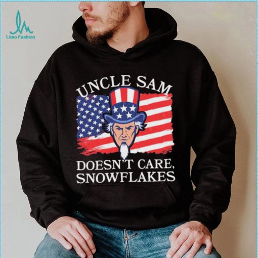 Uncle Sam Doesn’t Care, Snowflakes American Flag Shirt