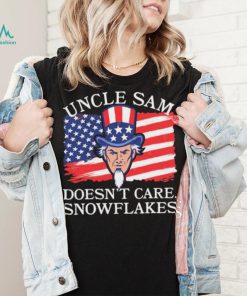 Uncle Sam Doesn’t Care, Snowflakes American Flag Shirt