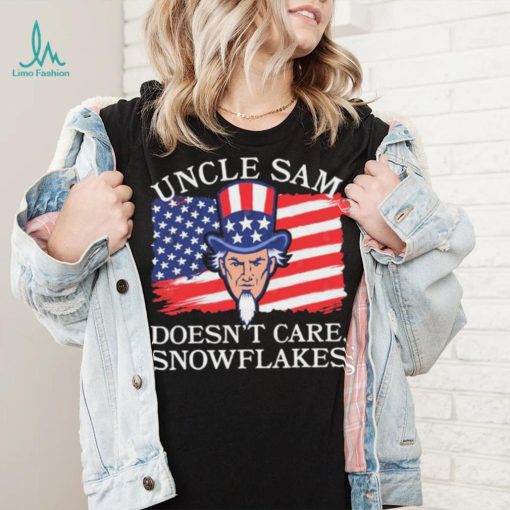 Uncle Sam Doesn’t Care, Snowflakes American Flag Shirt