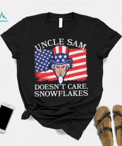 Uncle Sam Doesn’t Care, Snowflakes American Flag Shirt