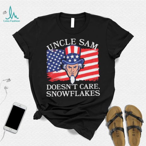 Uncle Sam Doesn’t Care, Snowflakes American Flag Shirt