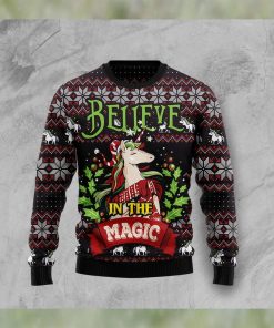 Unicorn Believe In The Magic Christmas Ugly Christmas Sweater