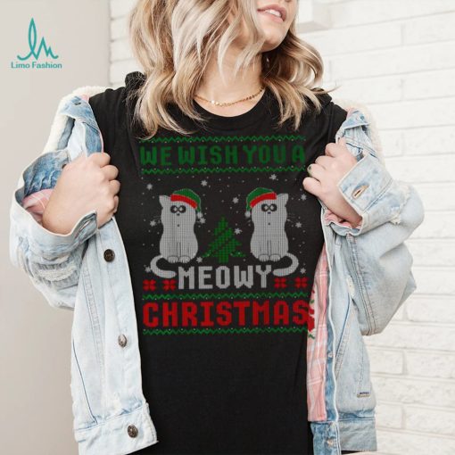 We Wish You A Meowy Cat Ugly Christmas T Shirt