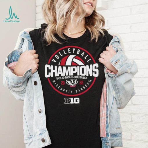 Wisconsin Badgers Black 2022 Volleyball Big 10 Champions Dynasty Shirt