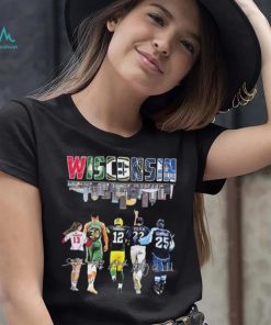 Wisconsin Skyline Sports Team Players Signatures Shirt