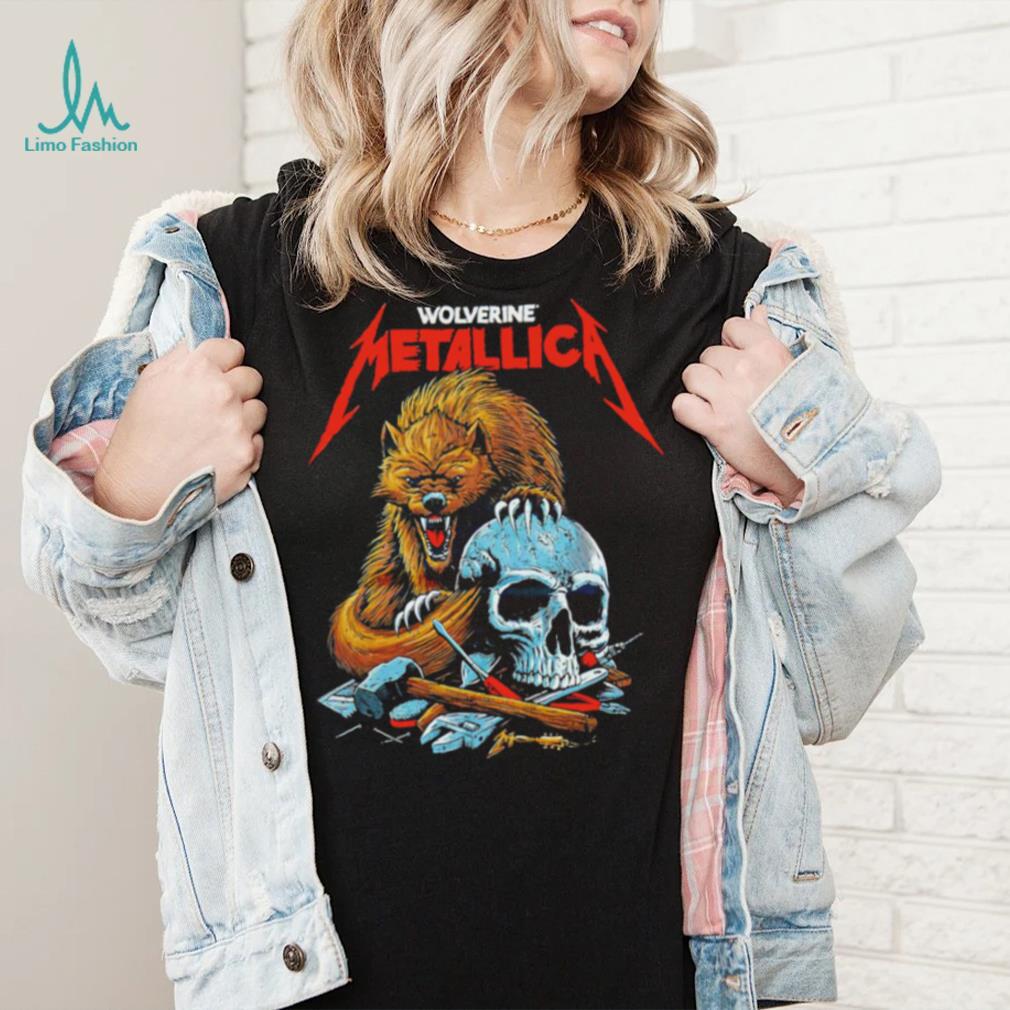 Wolverine Metallica Scholars wolf and skull shirt Wolverine Metallica Scholars wolf and skull shirt