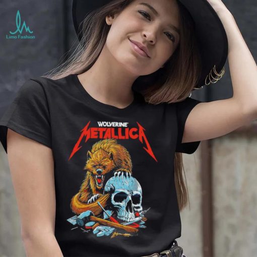 Wolverine Metallica Scholars wolf and skull shirt