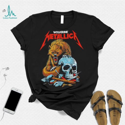 Wolverine Metallica Scholars wolf and skull shirt