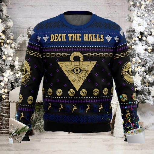 Yu Gi Oh Millennium Eye Deck The Halls Ugly Christmas Sweater