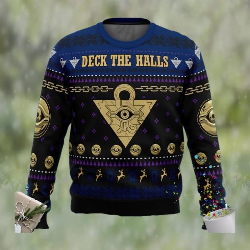 Yu Gi Oh Millennium Eye Deck The Halls Ugly Christmas Sweater