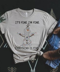 its fine im fine everything is fine olaf snowman and christmas lights t shirt t shirt