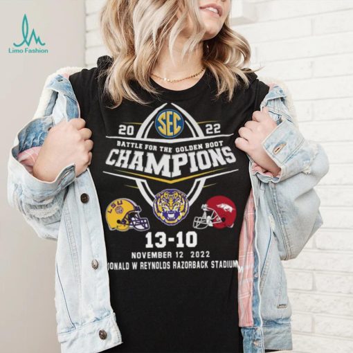 2022 Battle For The Golden Boot Champions LSU Tigers 13 20 Arkansas Razorbacks Shirt