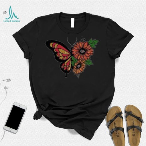 Butterfly and sunflower Kansas city Chiefs logo 2023 shirt