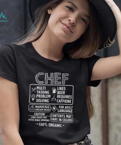 Chef Multi Tasking Likes Beer Caution Contents May Vary In Colors 100% Organic Shirt