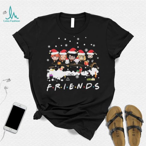 Friends Harry Potter Chibi Santa Hat Tv Show Merry Christmas Shirt