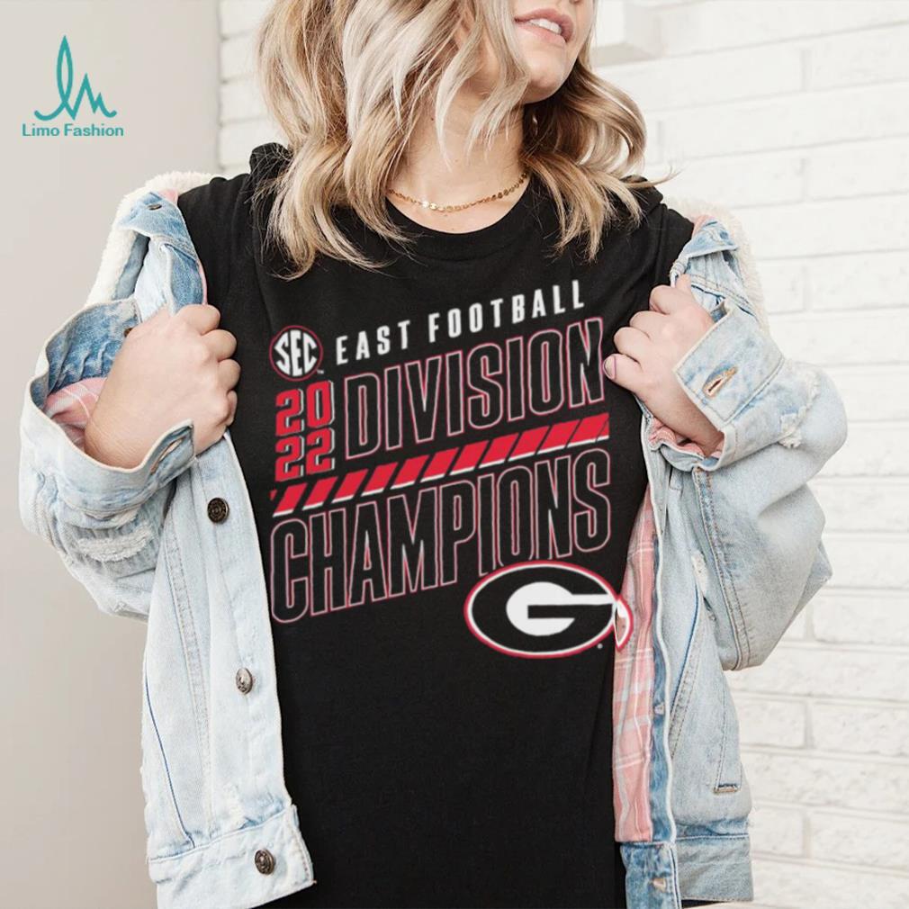 Georgia Bulldogs 2022 SEC East Division Football Champions Slanted Knockout T Shirt Georgia Bulldogs 2022 SEC East Division Football Champions Slanted Knockout T Shirt