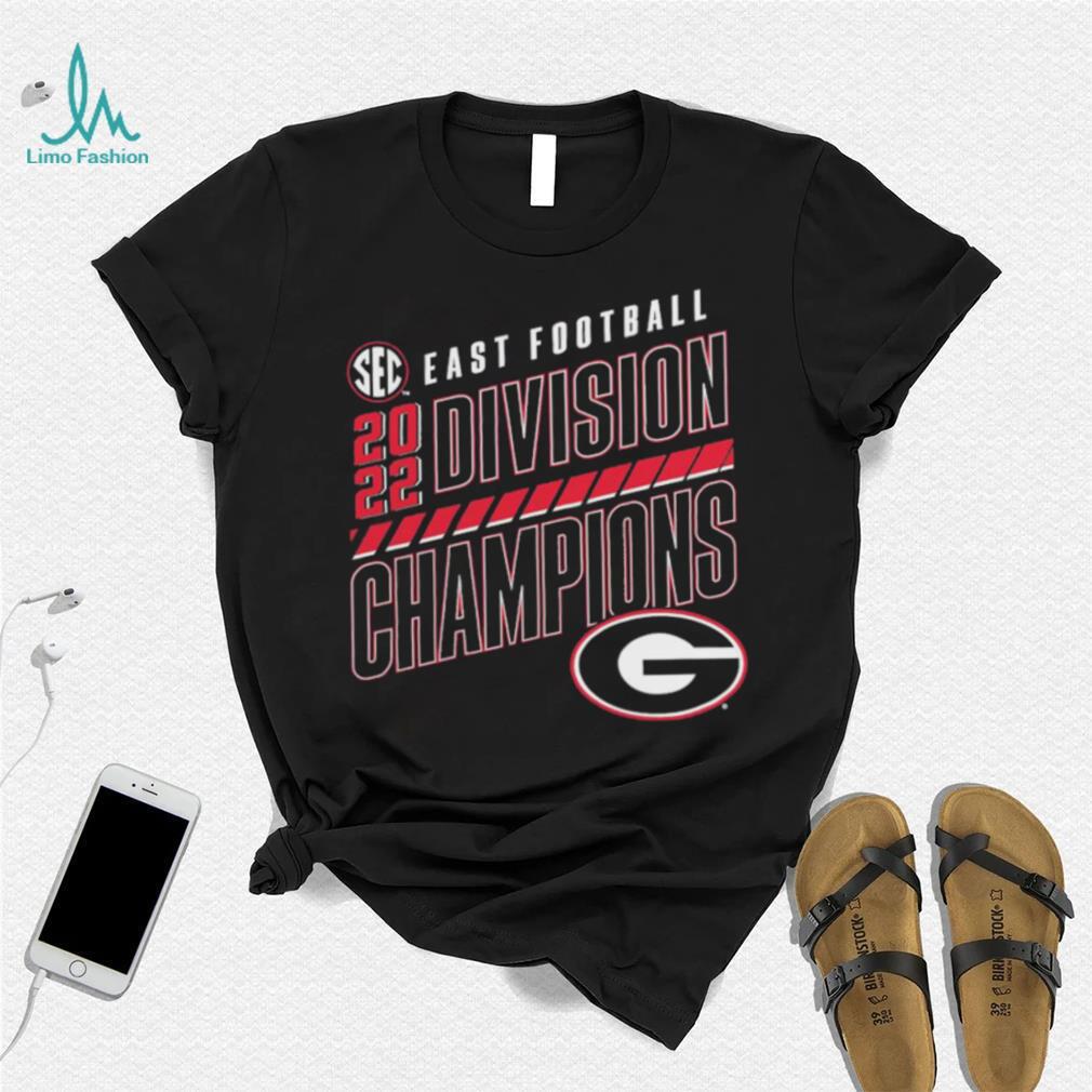 Georgia Bulldogs 2022 SEC East Division Football Champions Slanted Knockout T Shirt Georgia Bulldogs 2022 SEC East Division Football Champions Slanted Knockout T Shirt