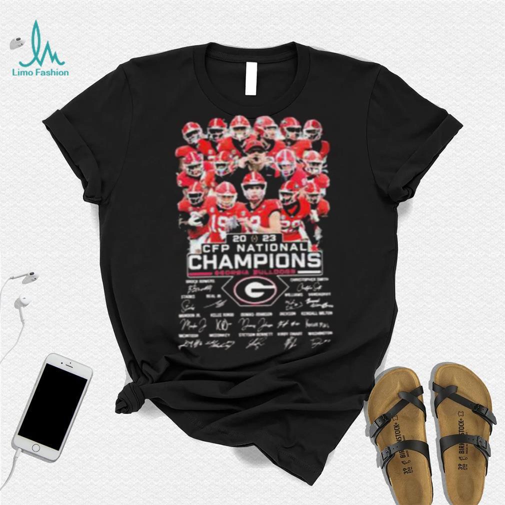 Georgia Bulldogs Football Team 2023 National Champions Signatures T Shirt Georgia Bulldogs Football Team 2023 National Champions Signatures T Shirt