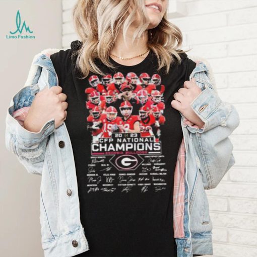 Georgia Bulldogs Football Team 2023 National Champions Signatures T Shirt
