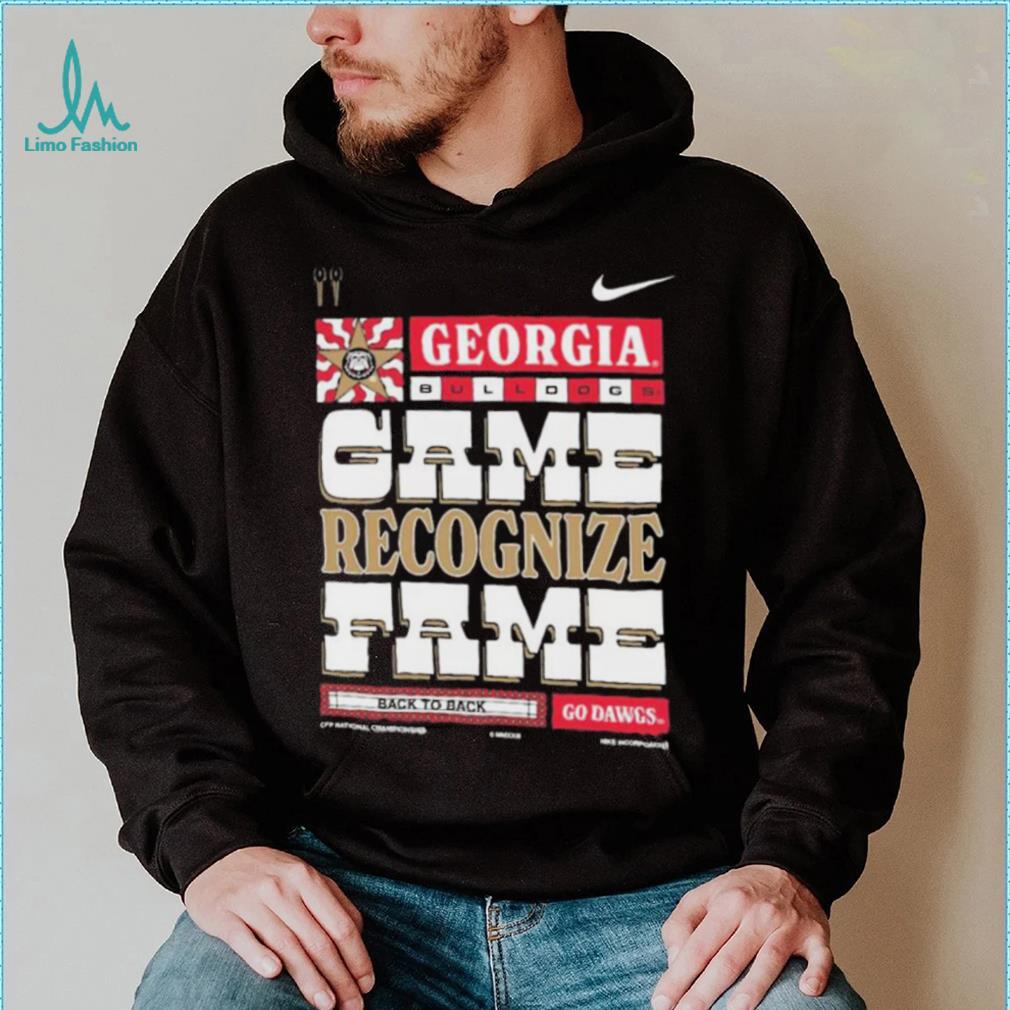 Georgia Bulldogs Nike 2022 College Football National Champions Game Recognize Fame Shirt Georgia Bulldogs Nike 2022 College Football National Champions Game Recognize Fame Shirt