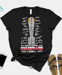 Georgia Bulldogs Team Name 2022 CFP National Champions Signatures Cup Shirt
