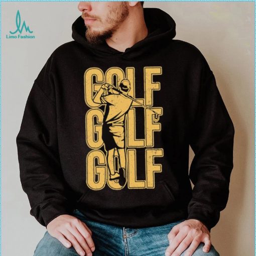 Golf player art yellow grunge shirt