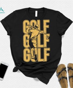 Golf player art yellow grunge shirt