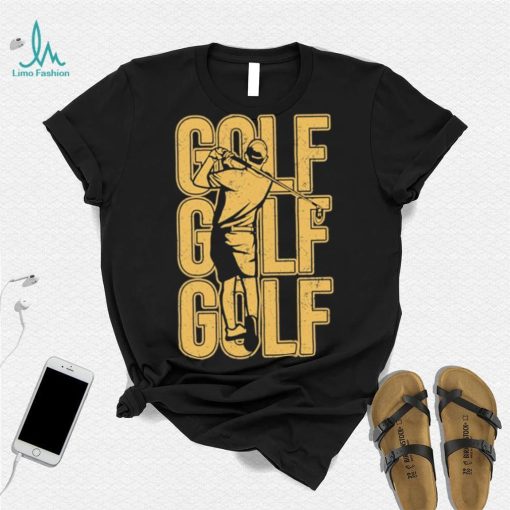 Golf player art yellow grunge shirt