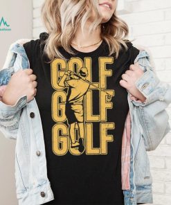 Golf player art yellow grunge shirt