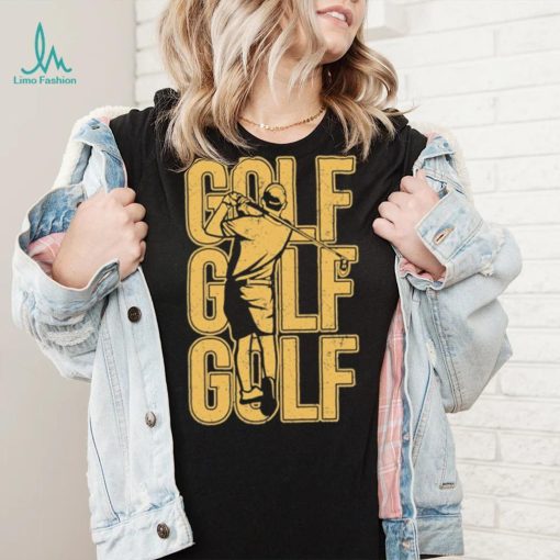 Golf player art yellow grunge shirt