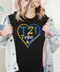 Heart Down Syndrome Awareness T 21 Tribe Hand Shirt