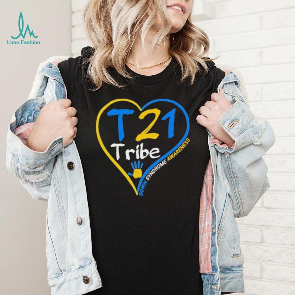 Heart Down Syndrome Awareness T 21 Tribe Hand Shirt