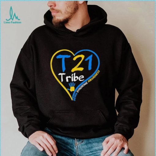 Heart Down Syndrome Awareness T 21 Tribe Hand Shirt