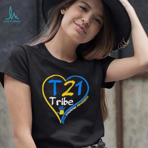 Heart Down Syndrome Awareness T 21 Tribe Hand Shirt