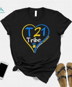 Heart Down Syndrome Awareness T 21 Tribe Hand Shirt