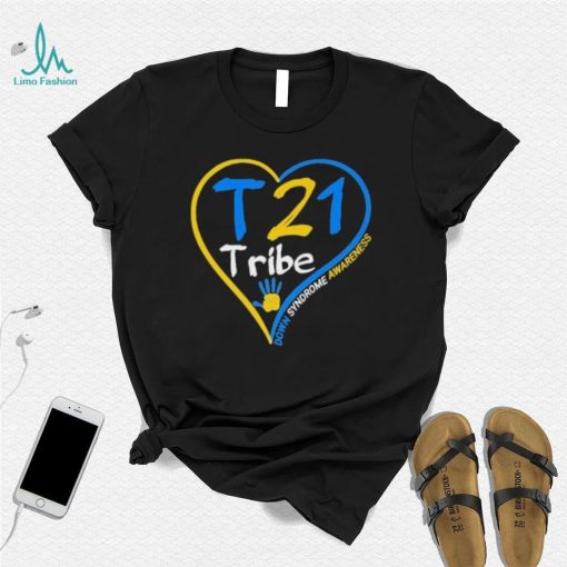 Heart Down Syndrome Awareness T 21 Tribe Hand Shirt
