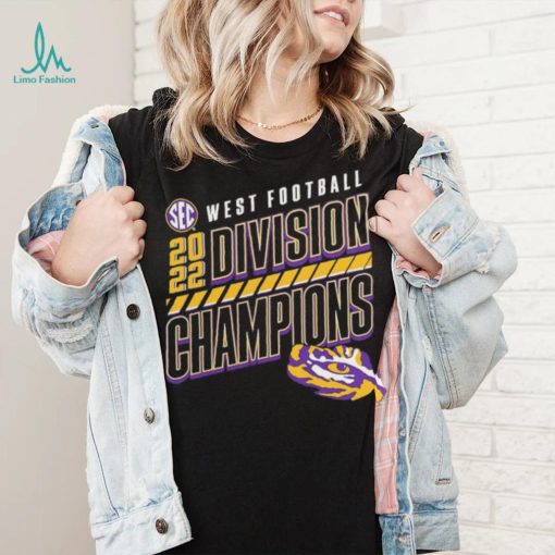 LSU Tigers 2022 SEC West Division Football Champions Slanted Knockout T Shirt