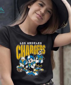 Mickey Donald Duck And Goofy Football Team Los Angeles Chargers T Shirt