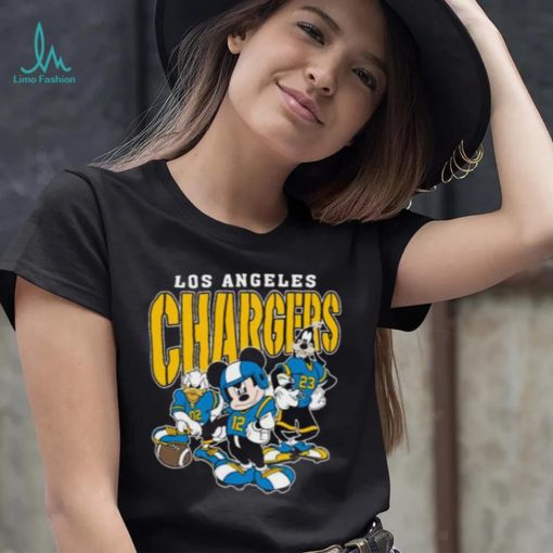 Mickey Donald Duck And Goofy Football Team Los Angeles Chargers T Shirt