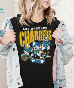 Mickey Donald Duck And Goofy Football Team Los Angeles Chargers T Shirt