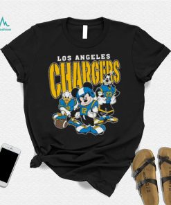 Mickey Donald Duck And Goofy Football Team Los Angeles Chargers T Shirt