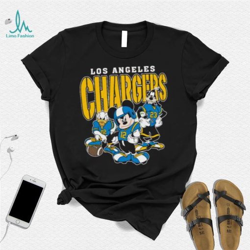 Mickey Donald Duck And Goofy Football Team Los Angeles Chargers T Shirt