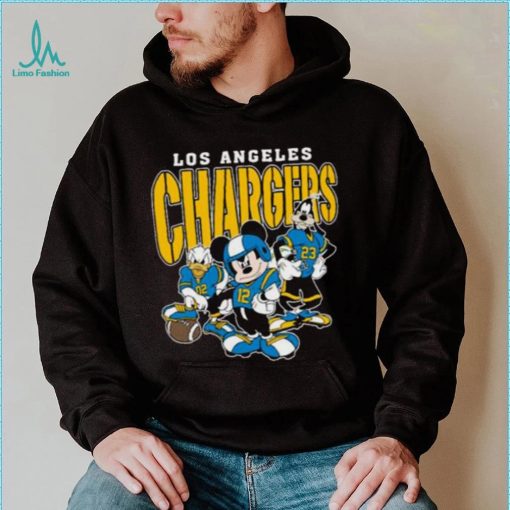 Mickey Donald Duck And Goofy Football Team Los Angeles Chargers T Shirt