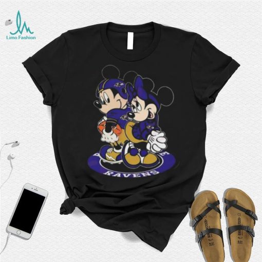 NFL Baltimore Ravens Mickey Mouse And Minnie Mouse Shirt