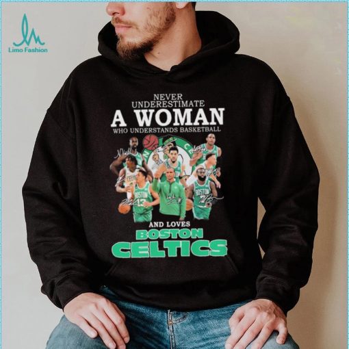 Never Underestimate A Woman Who Understands Basketball And Loves Boston Celtics 2022 Signatures Shirt